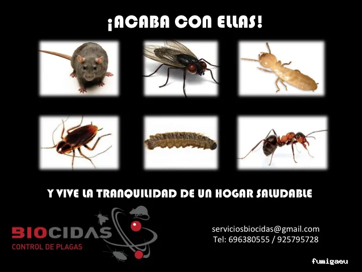 BIOCIDAS CONTROL DE PLAGAS. DESINFECCIÓN, DESINSECTACIÓN, DESRATIZACIÓN.