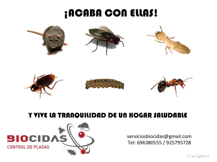 BIOCIDAS CONTROL DE PLAGAS. DESINFECCIÓN, DESINSECTACIÓN, DESRATIZACIÓN.