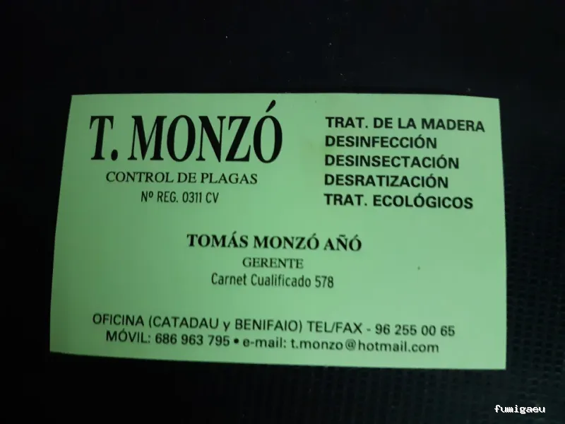 T Monzó Control & Gestión De Plagas
