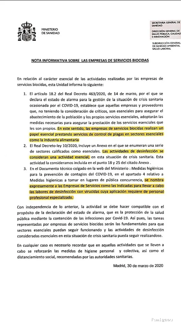 Atlántico desinfección