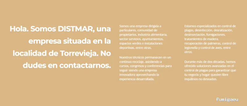 DISTMAR Control de Plagas | Pest Control Orihuela Costa